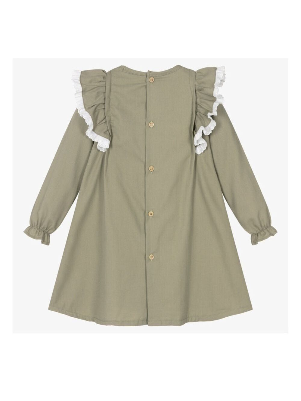 GIRLS Green Bow & Ruffle Dress - Picture 2 of 5